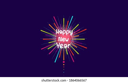 Firework Happy new year festive background  vector design