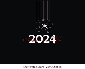 Firework Happy New Year Line Art, 2024 Happy New Year Holidays, New Year Design, Happy New Year 2024, Holiday 2024, Congratulation 2024, Unique Holiday Design For You