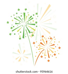 Firework in honor of st. Patrick's day. Vector illustration