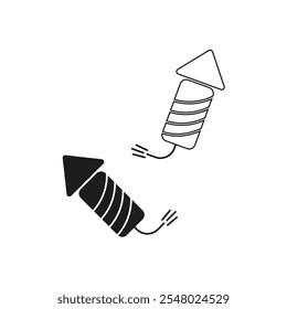 Firework icon. Celebration vector symbol. Festive rocket shapes. Party decoration illustration.