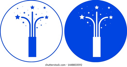 Firework icon in circle. Vector illustration