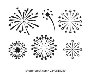 firework icon collections, new Year celebration design elements