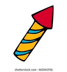 Firework icon design on on white background in style hand draw