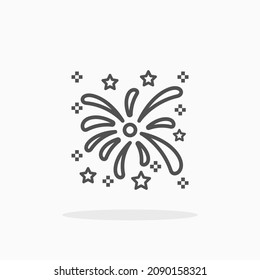 Firework icon. Editable Stroke and pixel perfect. Outline style. Vector illustration. Enjoy this icon for your project.