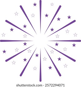 Firework Icon. Happy New Year 2025 Celebration. Flat Vector Illustration