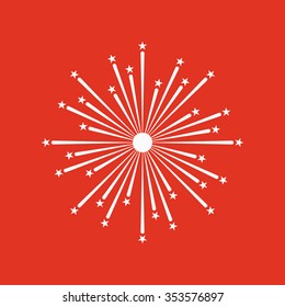Firework icon. Holiday symbol. Flat Vector illustration