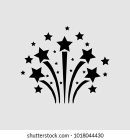 firework icon icon, isolated on gray background, vector