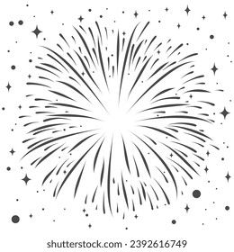 firework icon isolated on white background.
