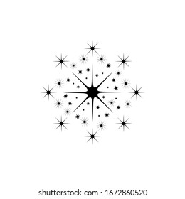 firework icon with line art style, happy new year firework