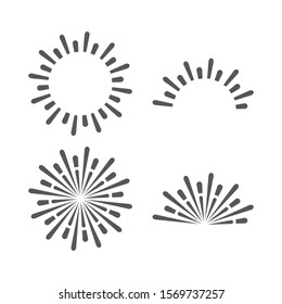 Firework icon on white background. Vector illustration in flat design