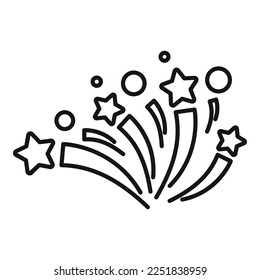 Firework icon outline vector. Carnival event. Star party