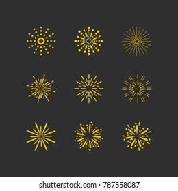 Firework icon - Firework party and celebrate flat color icon set. Vector illustration.
