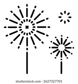 Firework icon, representing celebration, festivals, and festive displays