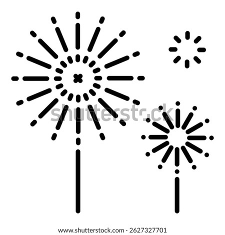 Firework icon, representing celebration, festivals, and festive displays