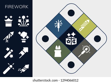  firework icon set. 13 filled firework icons. Simple modern icons about  - Magic, Fireworks, Firecracker, Sparkler