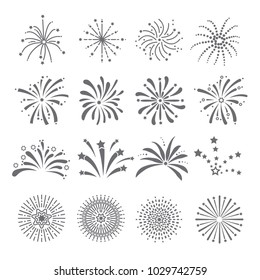 Firework icon set for celebration