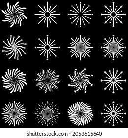 firework icon set, firework vector set sign symbol of celebrations