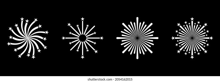 firework icon set, firework vector set sign symbol of celebrations