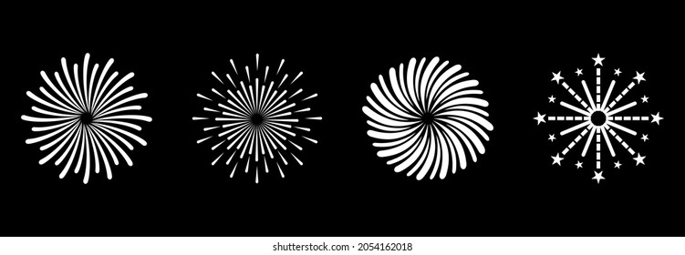 firework icon set, firework vector set sign symbol of celebrations