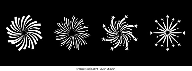 firework icon set, firework vector set sign symbol of celebrations