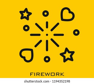Firework icon signs