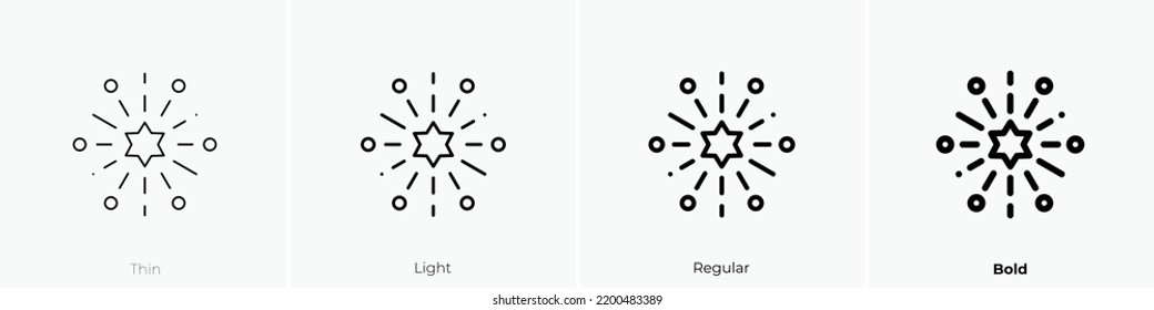 firework icon. Thin, Light Regular And Bold style design isolated on white background