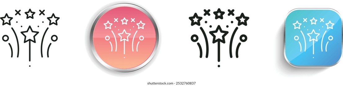 firework icon. Thin Linear, Regular and Button Style Design Isolated On White Background