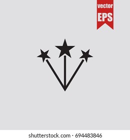 Firework icon in trendy isolated on grey background.Vector illustration.