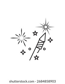 firework icon, vector best line icon.