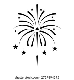 Ilustración de diseño de Vector de icono de fuegos artificiales