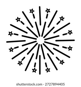 Ilustración de diseño de Vector de icono de fuegos artificiales