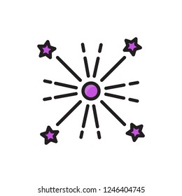 firework icon vector fill outline style design