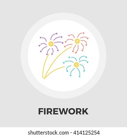 Firework icon vector. Flat icon isolated on the white background. Editable EPS file. Vector illustration.