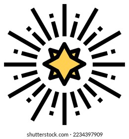  Icono de fuegos artificiales Ilustración, celebración, destello, fiesta feliz año nuevo