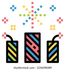  Firework Icon Vector Illustration , celebration, sparkle, party happy new year
