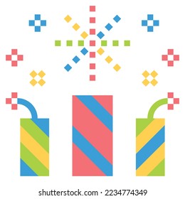  Firework Icon Vector Illustration , celebration, sparkle, party happy new year