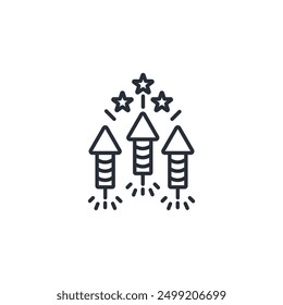 Firework icon. vector.Editable stroke.linear style sign for use web design,logo.Symbol illustration.