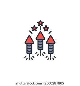 Firework icon. vector.Editable stroke.linear style sign for use web design,logo.Symbol illustration.