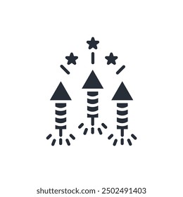 Firework icon. vector.Editable stroke.linear style sign for use web design,logo.Symbol illustration.