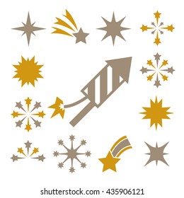 firework icons set