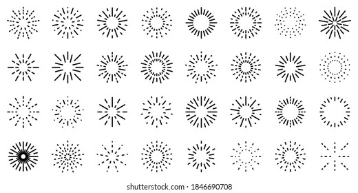 Firework Icons Set. Outline Set Of Firework Vector Icons For Web Design Isolated On White Background