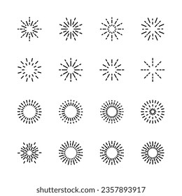 firework icons set. for party , ney year,  festive,. isolated on white . vector illustration