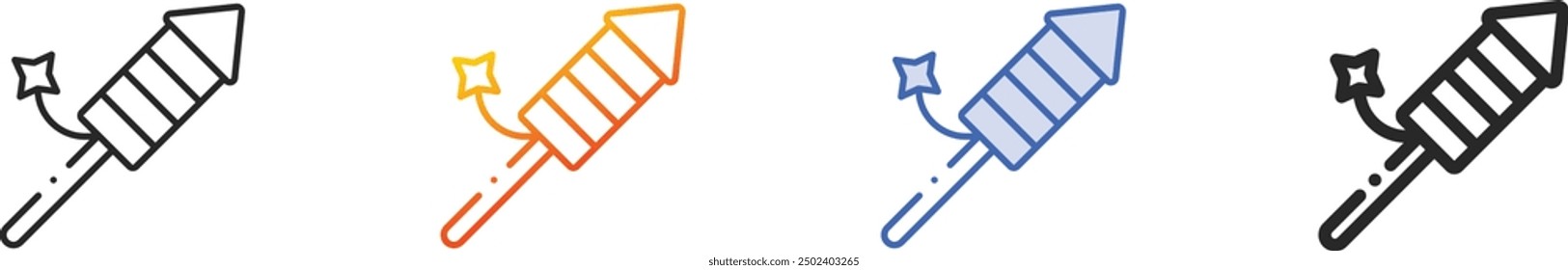 firework icon.Thin Linear, Gradient, Blue Stroke and bold Style Design Isolated On White Background