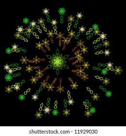 Firework illustration comprised of geometric shapes (2 more variations available)