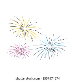 Firework illustration template vector design