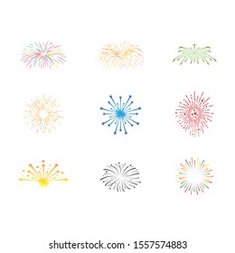 Firework illustration template vector design