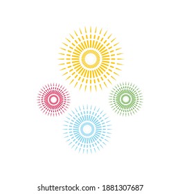 Firework illustration template vector design