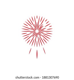 Firework illustration template vector design