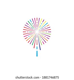 Firework illustration template vector design