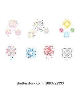 Firework illustration template vector design